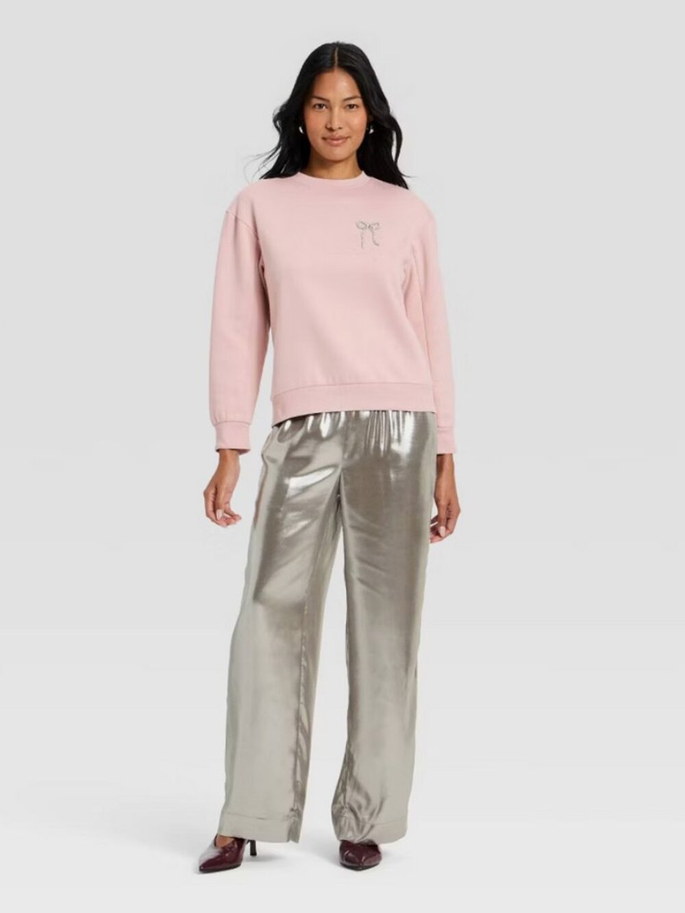 Women Metallic Foil Pull-On Pants - A‎ New Day XL